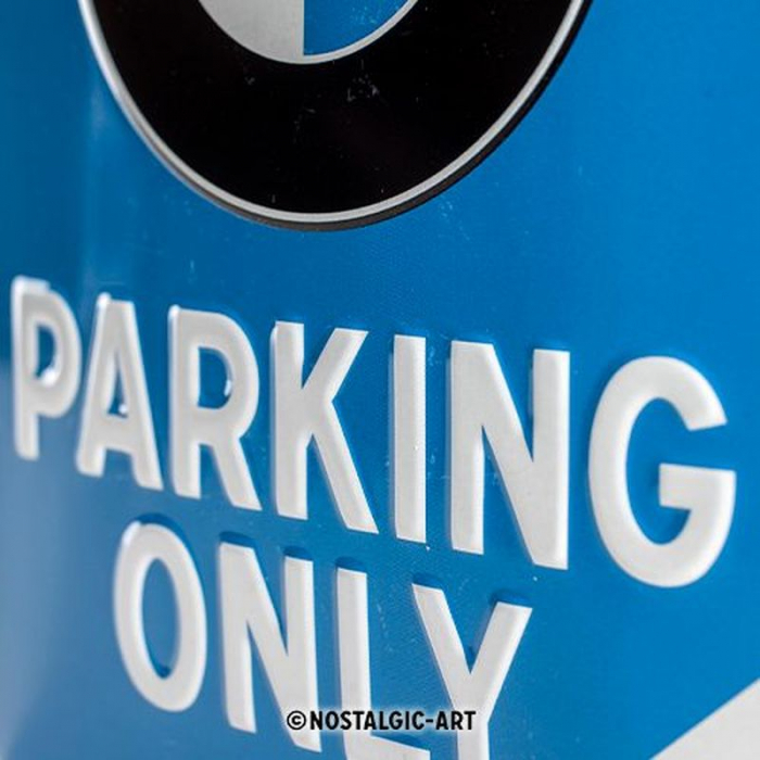 Blechschild BMW Parking blau 2